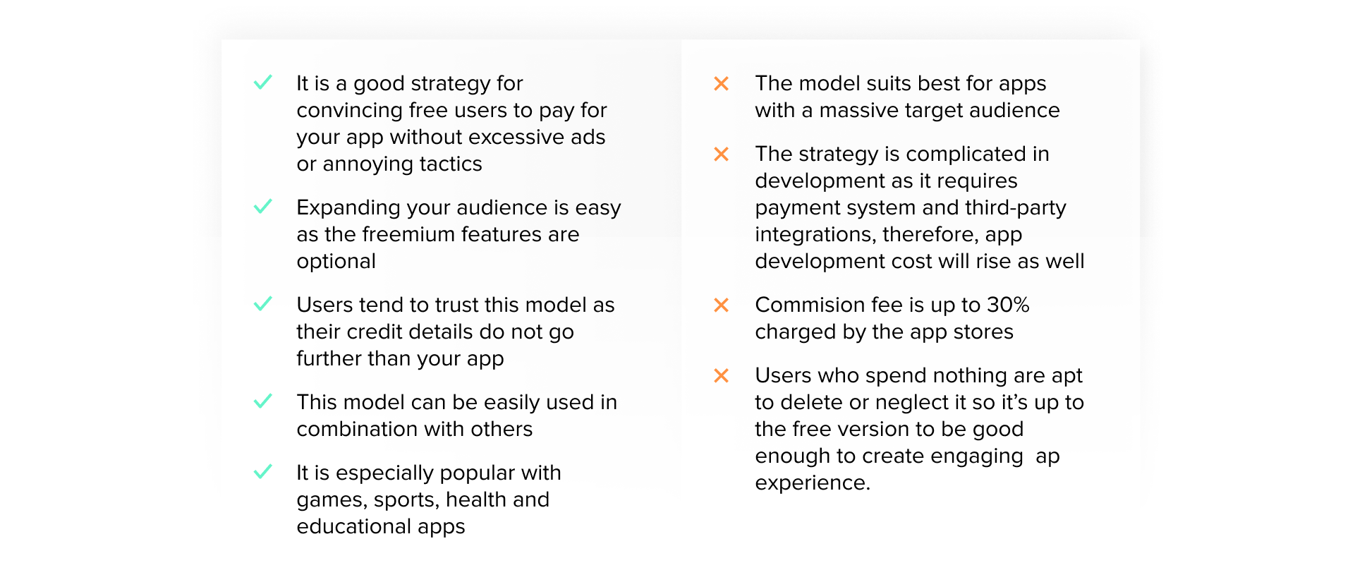 pros and cons of freemium and in-app purchase mobile app revenue model