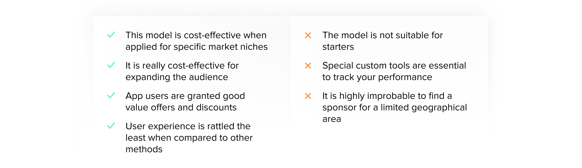 pros and cons of subscription mobile app revenue model